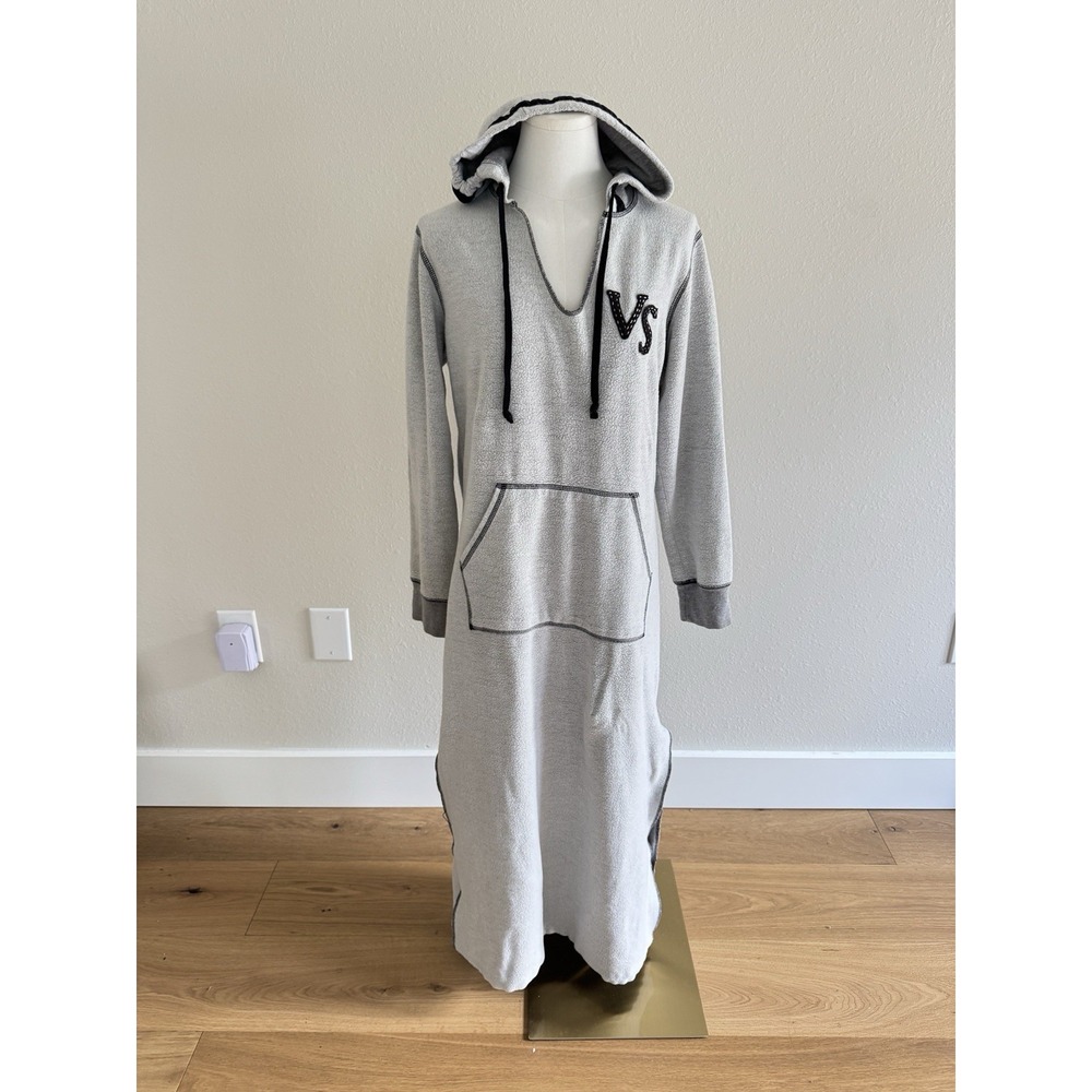 Vintage Victoria's Secret Y2K Sweatshirt Hoodie Dress Sz S Logo Nightgown Rare